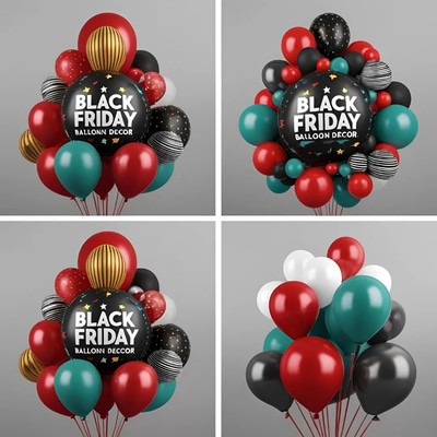 Black Friday Balloon Decor - Premium 3D Printing Models for Festive Event Designers and Creators 2025