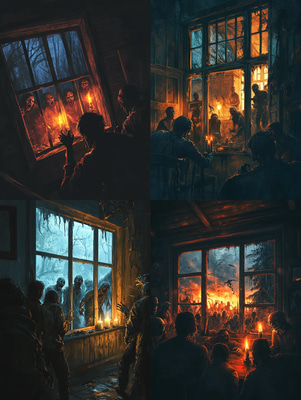 Survivors Barricaded Against the Horde - Dark Horror Artwork for Thrilling Visual Storytelling and Creative Projects