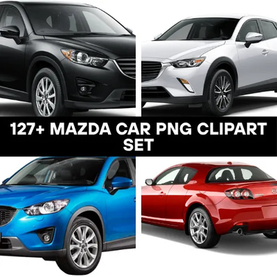 127 Mazda Car PNG Clipart Set - Vibrant Travel & Transportation Vector Collection for Designers and Marketers