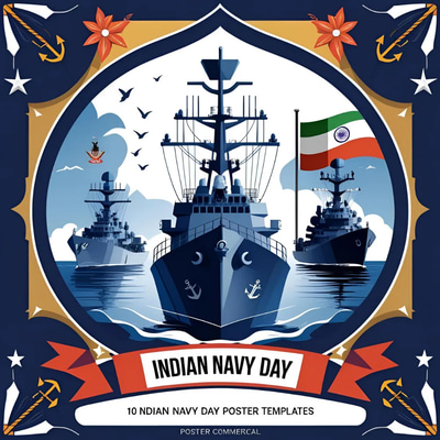 10 Indian Navy Day Posters Patriotic Tribute - Premium PSD Marketing Templates for Patriotic Campaigns and Brand Promotions