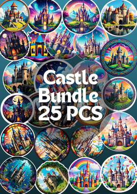 25+ Castle Kingdom Premium Sticker Bundle - Vibrant Vinyl Stickers for Creative Projects and Personal Expression