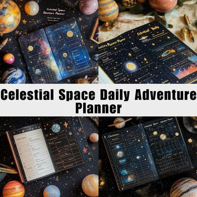 Celestial Space Daily Adventure Planner - Inspirational Organized Planning for Creatives and Dreamers