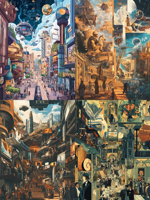 Life Journey Mural Art - Vibrant Graffiti Mural for Urban Spaces and Creative Expression