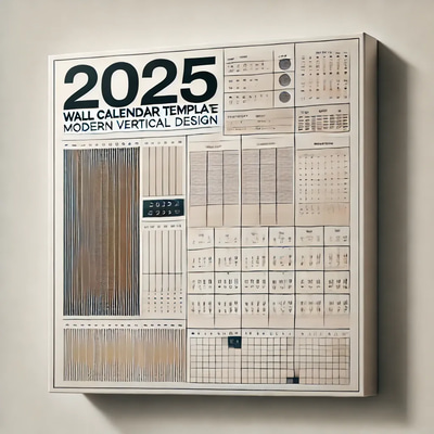 2025 Wall Calendar Template - Modern Vertical Design - Sleek Editable Calendar for Efficient Planning and Stylish Organization