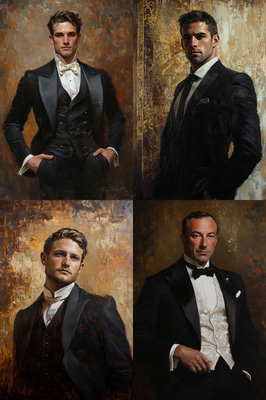 Man in Formal Attire Portrait - Classic Canvas Legacy Portrait for Elegant Home and Office Decor