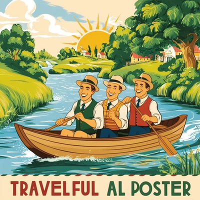 Three Men in a Boat Comic Travel Misadventures - Humorous Digital E-Book for Lighthearted Readers and Travel Fans