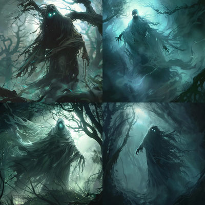 Mourningveil Eternal Wraith Concept - Ethereal Creature Concept Art for Fantasy & Game Design