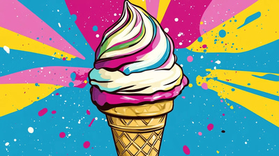 Playful Ice Cream - Pop Art Wall Art with Humor and Vibrant Retro Style for Creative Spaces