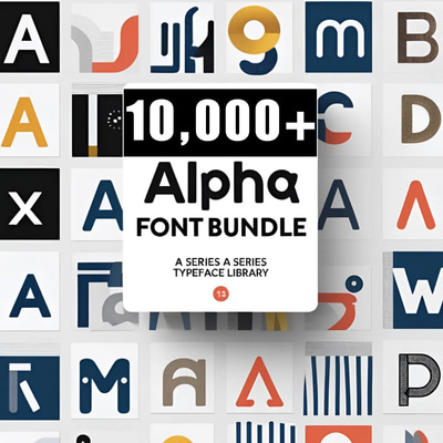10,000+ Alpha Font Bundle - A Series Typeface Library - Premium Typeface Collection for Designers and Branding Projects