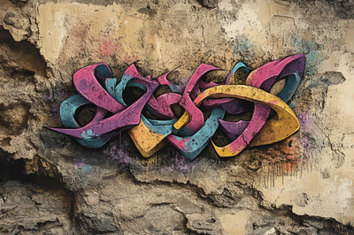 Fluid Motion Tag Art - Dynamic Urban Graffiti Creations for Street Artists and Creative Projects