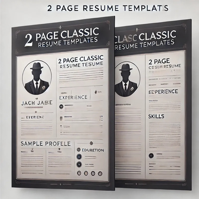 2 Page Classic Resume Templates - Timeless Professional CV Designs for Career Success and Business Impressions