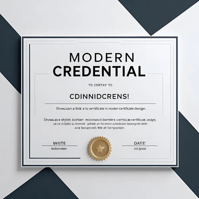 Modern Credential Sleek Certificate Design - Professional Credential Template for Education and Corporate Achievements