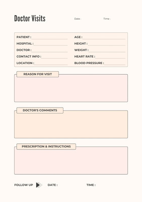 Doctor Visit Tracker - Medical Schedule Planner - Streamlined Health & Appointment Management for Professionals and Patients