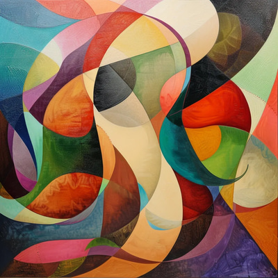 Lyrical Abstract Graceful Sweeping Forms - Expressive Abstract Art for Contemporary Decor and Creative Spaces