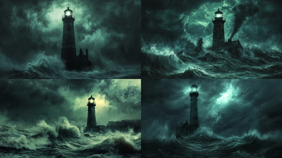 Haunted Lighthouse Horror Art - Dark Gothic Horror Illustration for Creators and Storytellers