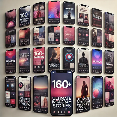 160+ Ultimate Instagram Stories Pack - Dynamic Social Media Templates for Creators and Marketers