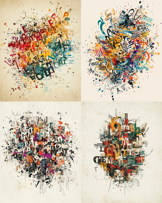 Creative Word Cloud - Dynamic Text Composition - Vibrant Typography Wall Art for Inspiring Spaces and Visual Storytelling