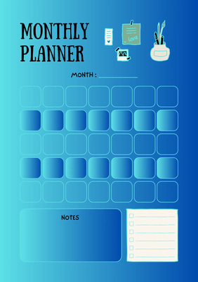 Complete Calm Blue & Aqua Illustrated Planner - Serene Academic & Study Organizer for Focused Students and Professionals