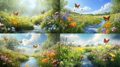 Bloomrift Wildflower Spring Meadow - Digital Seasonal Environment Art for Nature-Inspired Creative Projects