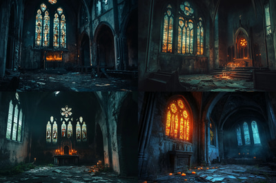 The Hollow Choir - Shattered Sanctuary - Cinematic Digital Scary Environment Art for Immersive Storytelling and Game Design