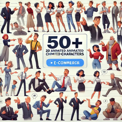 50+ 2D Animated Characters - Diverse AI-Crafted 2D Animation Assets for Creators and Storytellers