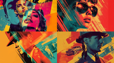 Retro Movie Poster - Cinematic Throwback Design - LuxeWall Creations for Vintage Film Lovers and Nostalgic Decor