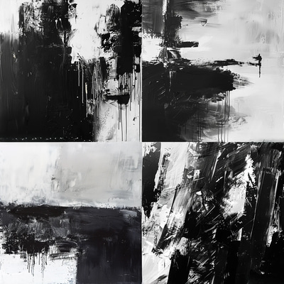 Black & White Color Field Abstract - Minimalist Monochrome Abstract Art for Modern Interiors and Creative Spaces