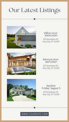 Gold Luxe Property Story Template - Elegant Real Estate Flyer Designs for Professional Branding and Marketing