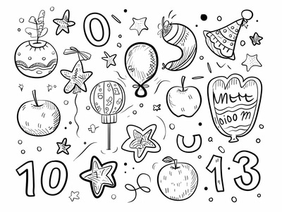Corresponding Object 1-10 Coloring Page - Educational Coloring Sheets for Early Learning and Creative Development