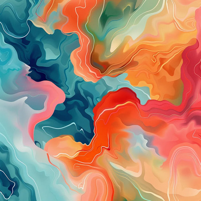 Abstract Coral Reefs - Bright Organic Shapes - Vibrant Abstract Art for Creative Prints and Digital Decor