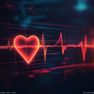 3D Heartbeat Rhythm - Animated ECG Pulse - Cinematic Motion Graphics for Dynamic Medical & Wellness Projects