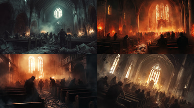 Survivors Making a Last Stand - Dark Horror Illustration for Immersive Storytelling and Creative Projects