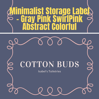 Minimalist Storage Label Gray Pink Swirl - Elegant Packaging Label Template for Modern Brands and Retail Efficiency