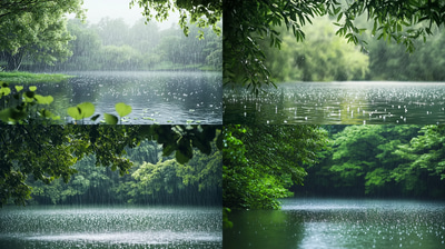 Rainy Day Wall Art - Peaceful Raindrop Moment - Serene Nature-Inspired Decor for Calm Spaces and Mindful Living