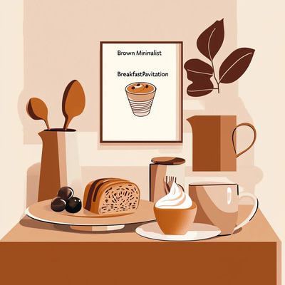 Brown Minimalist Breakfast Party Invitation - Elegant Food-Themed Invite for Stylish Morning Gatherings