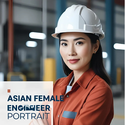 Asian Female Engineer Portrait - Cinematic Business & Technology Stock Video for Corporate Media and Educational Use
