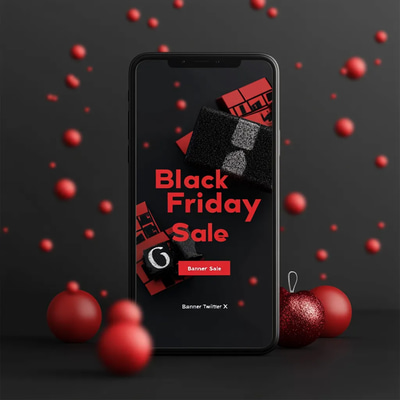 Black Friday Sale Banner Twitter X - Bold Social Media Banner Templates for High-Impact Twitter Campaigns