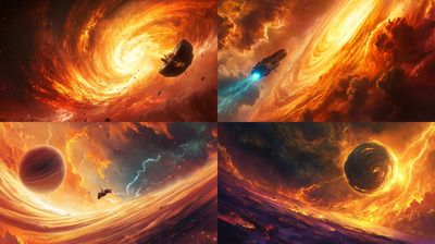 Gas Giant with Storm Bands - Exploration Art - Futuristic Sci-Fi Vector Artwork for Creators and Visionary Projects