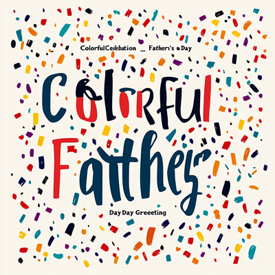 Colorful Celebration Father's Day Greeting - Vibrant Card Designs for Heartfelt Dad Tributes and Family Keepsakes 2025