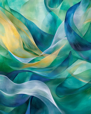 Fluid Interwoven Lines Abstract Art - Expressive Abstract Painting for Creative Spaces and Contemporary Decor