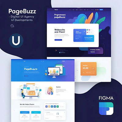 Pagebuzz Digital Agency UI - Modern Website UI/UX Design Kit for Creative Agencies and Professionals