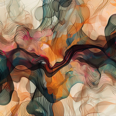 Digital Abstract - Intricate Line Art - Refined Abstract Line Art for Creative Projects and Artistic Expression