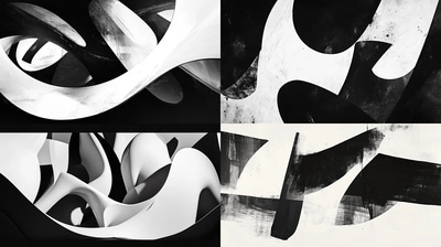 Bold Abstract Composition with Broad Strokes - Modern Wall Art for Contemporary Spaces and Creative Interiors