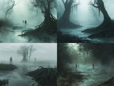 Mirehollow Stagnant Root Crypt - Dark Digital Environment Art for Immersive Horror and Game Design