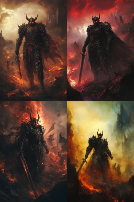 Demon Warrior In Hell - Dark Fantasy Digital Art for Horror Creators and Storytellers