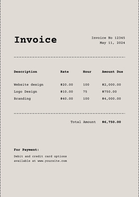 Creative Invoice Design for Service Brands - Professional Business & Office Invoice Template for Streamlined Billing and Client Communication