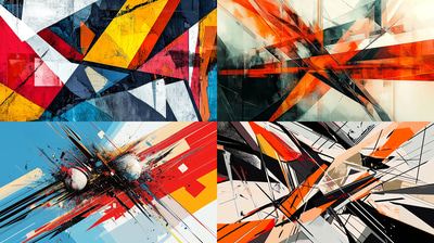 Striking Abstract Composition - Digital Wall Art - Contemporary Abstract Expressionism for Modern Interiors and Creative Spaces