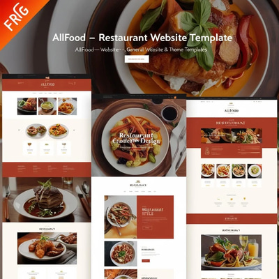 AllFood Restaurant Website Template - Modern Responsive Design for Food Businesses and Online Menus