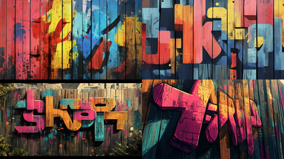 Bold Blocky Throw-Up - Vibrant Urban Graffiti Art for Street Style Creators and Visual Projects