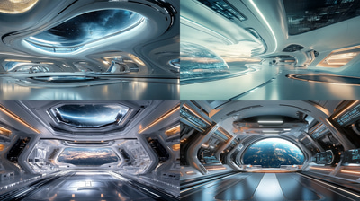 Starbridge Terminal Quantum Docking Nexus - Sci-Fi Digital Environment Art for Immersive Visual Projects and Concept Design